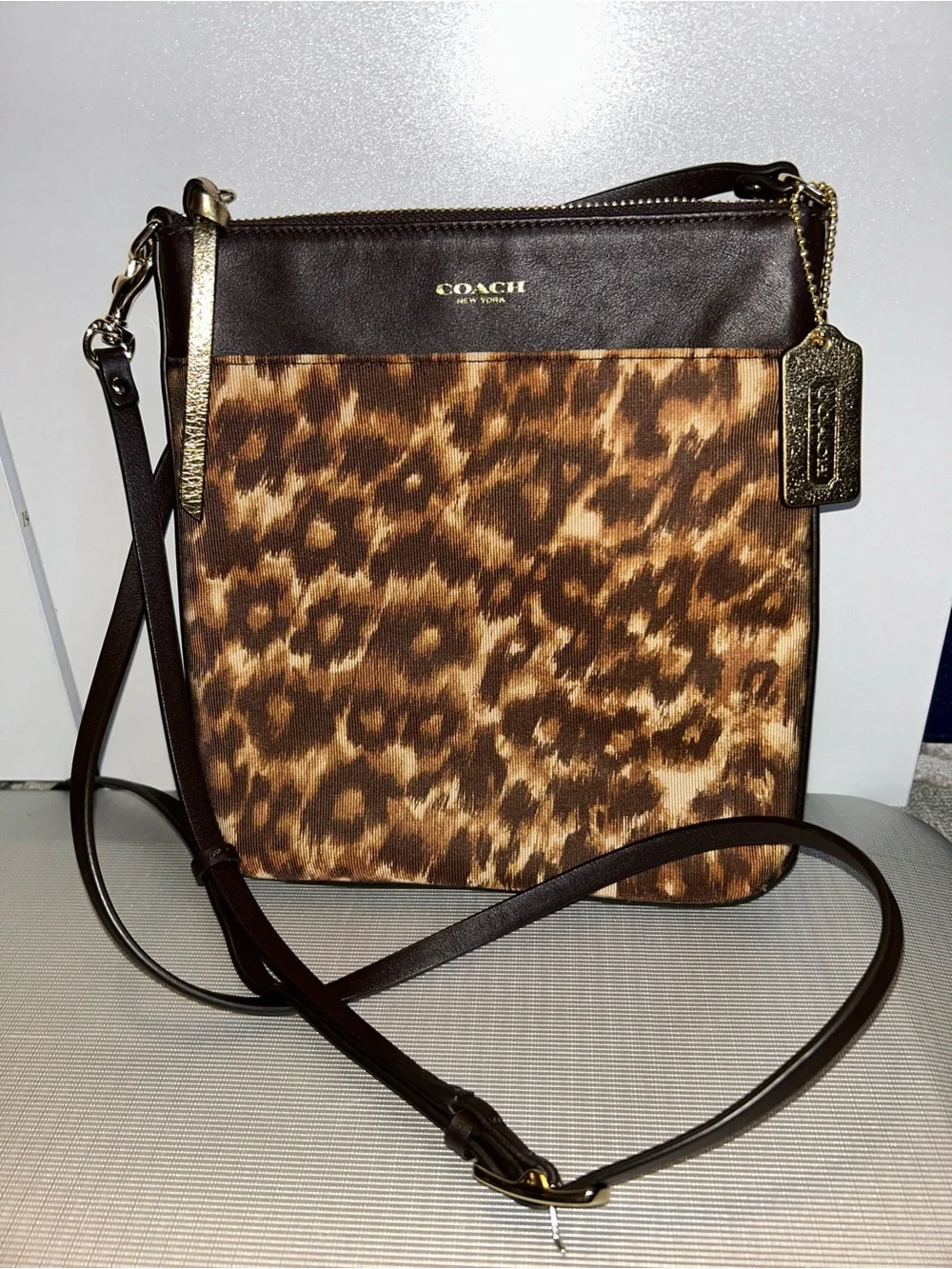 Coach Madison Ocelot Print crossbody bag